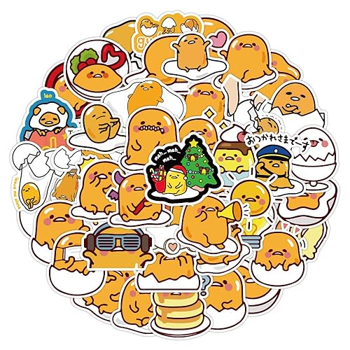 Gudetama Stickers for Laptop(120 Pcs),Gift for Kids Teens Adults Girl,Lazy Egg Waterproof Stickers for Water Bottle,Vinyl Stickers for Scrapbook,Journal,Dairy,Skateboard - Gudetama