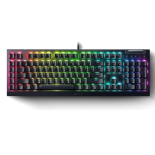 Razer BlackWidow V4 X Mechanical Gaming Keyboard: Yellow Switches Linear & Silent - 6 Macro Keys - Chroma RGB - Doubleshot ABS Keycaps - Roller & Media Keys Snap Tap - Black