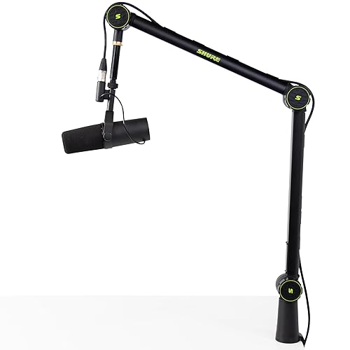 Shure by Gator Deluxe Articulating Desktop Podcasting Mic Boom Arm with Cable Management Channel; (SH-BROADCAST1) - Mic Boom Arm