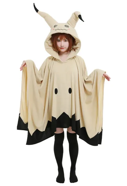 Mimikyu Pikachu Cosplay Costume Cute Hooded Blanket Embroidered Hoodie Pullover Women Long Sleeve Home Wear Cape Cloak with Ears Gloves