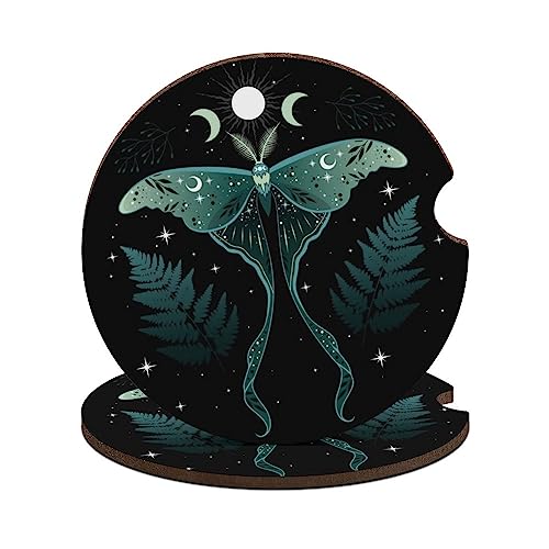 Moth Plant Moon Design, Car Coasters for Cup Holders, 2PCS for Any Occasion - 2PCS - Style-3