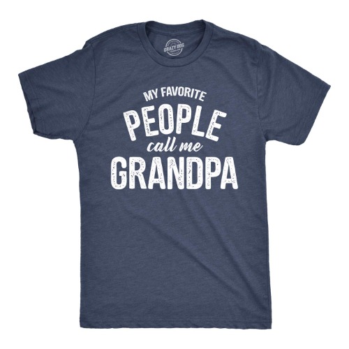Mens My Favorite People Call Me Grandpa Tshirt Funny Fathers Day Tee for Guys - Small Heather Black