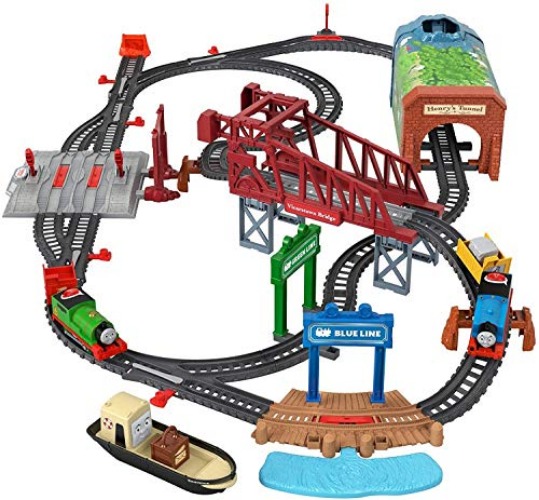 Thomas & Friends Talking Thomas & Percy Train Set, Motorized Train and Track Set for Preschool Kids Ages 3 Years and Older - Standard - Talking Thomas & Percy Train Set