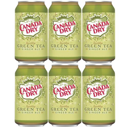 Canada Dry Sparkling Green Tea Ginger Ale, 12oz Cans, Pack of 6