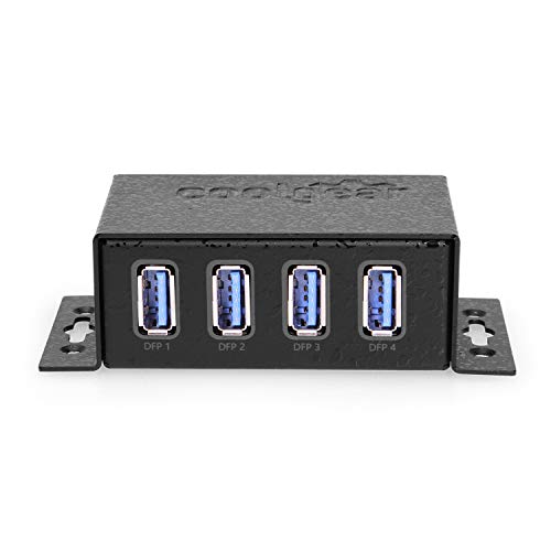 Coolgear USB 3.2 Powered 4 Port Mini Hub with ESD & Surge Protection