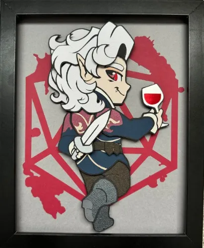 Astarion - Baldur's Gate - 8x10 Shadowbox