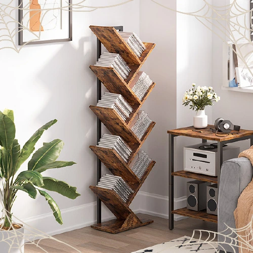 9-Tier Wooden Tree Bookcase