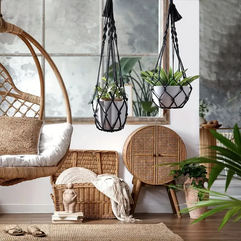 4pc Boho Hanging Plant Holder