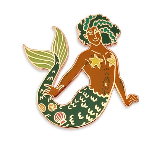 Pinsanity Merman Enamel Lapel Pin - Green