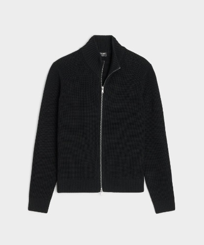 Merino Full-Zip Sweater in Black | XXL / Black / SW6700055-001
