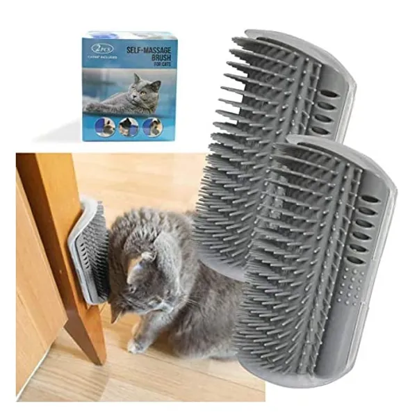 
                            yuntop 2 Pack Softer Cat Corner Self Groomer with Catnip Wall Corner Massage Comb Corner Scratcher Pet Grooming Brush Comb Grooming Wall Brush Self Massage Tool for Long & Short Fur Kitten Cats Dogs
                        