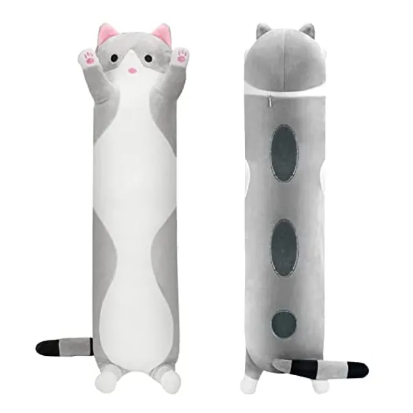 
                            Aslion Cute Plush Cat Doll Soft Stuffed Small Cat Pillow Doll Toy Gift for Kids Girlfriend (Gray, 90cm)
                        