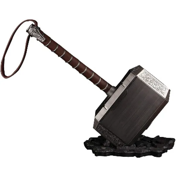 damdos Halloween Prop Cosplay Weapon 1:1 45cm Thors Hammer Thunder Hammer+ Stand Base ABS Plastics Birthdays Gifts