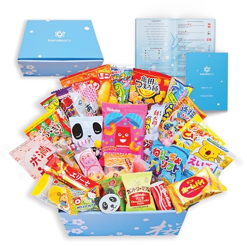Sakura Box Japanese Candy & Snacks 40 Piece Dagashi Set Food Gift