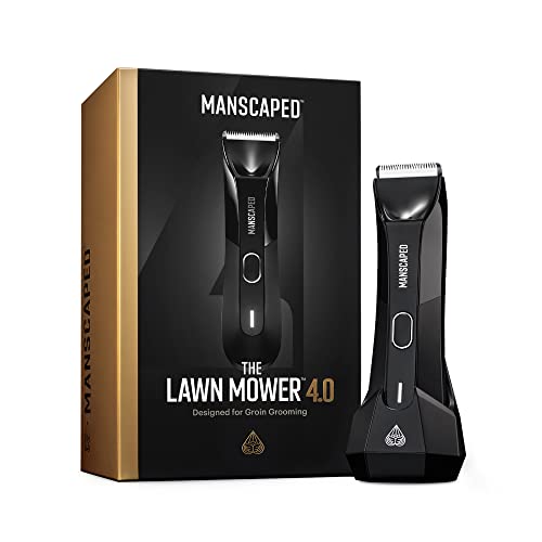MANSCAPED® The Lawn Mower® 4.0, Electric Groin Hair Trimmer, Replaceable SkinSafe™ Ceramic Blade Heads, Waterproof Wet/Dry Clippers, Rechargeable, Wireless Charging, Male Hygiene Grooming Razor