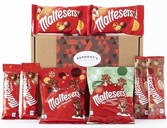Maltesers Ultimate Chocolate Selection Gift Box - Includes Original, Mint, Reindeer, Hot Chocolate, Teaser Bars & More - Hamper Exclusive to Burmont's