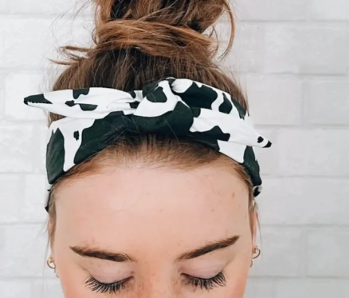 Cow Print Hair Scarf