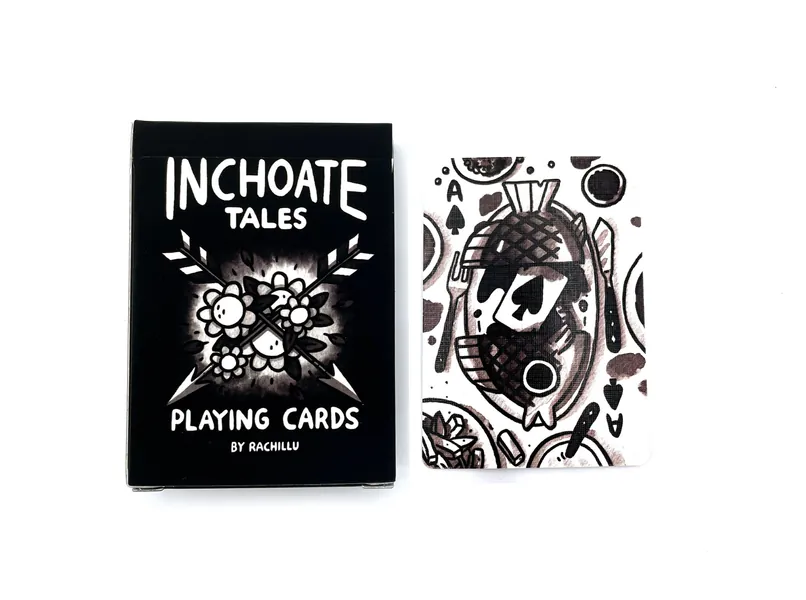 Unique Playing Card Deck - Inchoate Tales - Fully Illustrated Monochrome Poker Deck