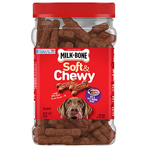 Milk-Bone Soft & Chewy Dog Treats, Beef & Filet Mignon Recipe, 25 Ounce - Original - Beef - 25 Ounce (Pack of 1)