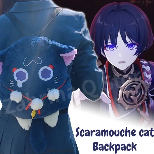 Scaramouche Cat Backpack Bag Genshin Impact Wanderer Xiao Bag Cosplay Stuffed Cute Stuffed Bag Doll Toy Cute Plush Backpack Gift - AliExpress 