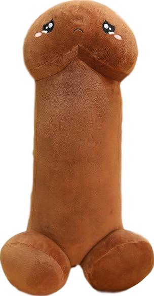 Giant Erect D Pillows (8 VARIANTS, 4 SIZES) - Brown (Sad) / 35" / 100 cm