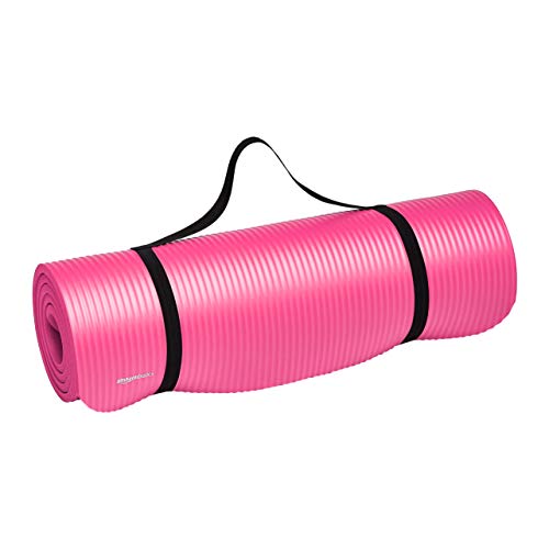 Amazon Basics 1/2-Inch Extra Thick Exercise Yoga Mat - Pink
