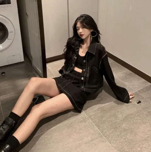 Two-Piece Long-Sleeved Top and Skirt