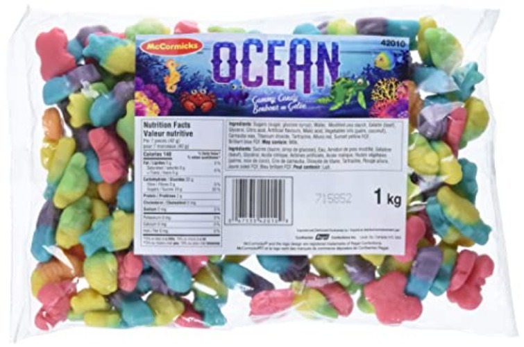 McCormicks Ocean Gummies, Bulk Candy, 1kg/35.3 oz, Bag, Imported from Canada} - Ocean Theme