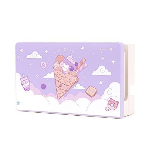 GeekShare Anti Scratch Switch Dock Cover- Hard Faceplate Sleeve Pad for Switch Dock- DIY Replacement Shell Compatible with Nintendo Switch Dock(Ice Cream Cat) [video game]