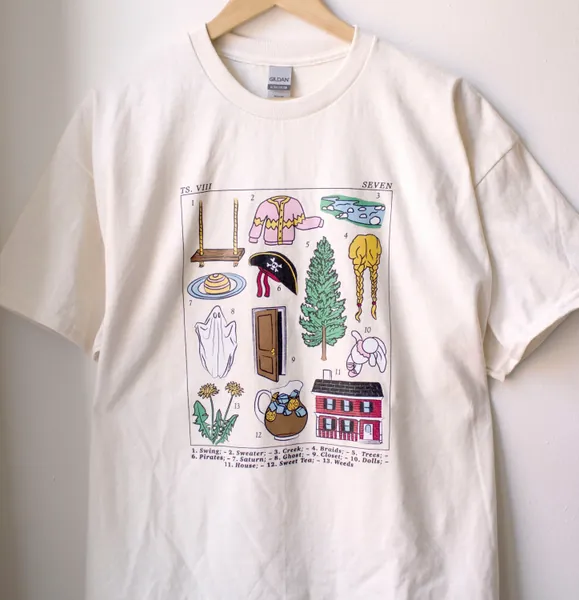 Taylor Swift Folklore Seven Inspired T-Shirt (Botanical Illustration)