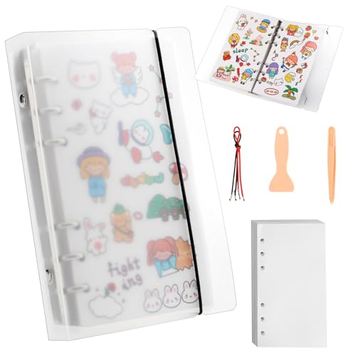 Reusable Sticker Book 100 Sheets Sticker Collecting Album Sticker Collection Accessories Activity Sticker Album for Collecting Stickers, Labels, A6 - A6