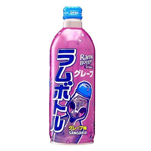 Sangaria Ramune Bottle Grape Flavour 500ml