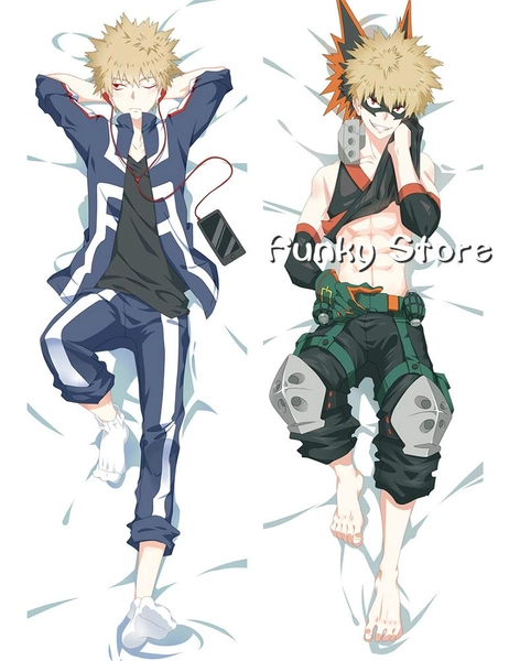 Funky Store Peach Skin Covered Zipper Pillowcase 50cm x 150cm (59 inch x 19.6 inch) Body Long Pillow Case(Katsuki Bakugou) -