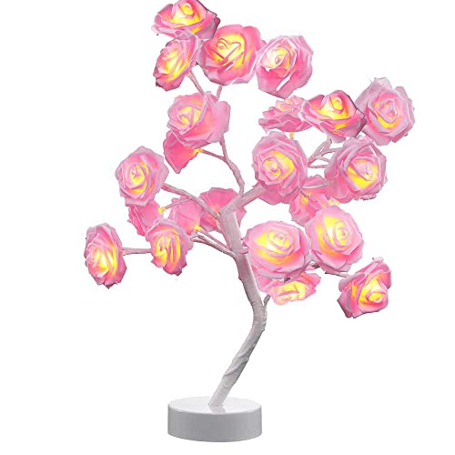 Pink Flower Rose Tree Lamp