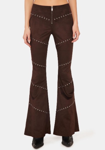 Coffee Backstage Babe Faux Suede Pants