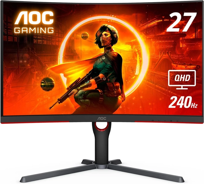AOC 240Hz 27 Inch Curved QHD Free-Sync Premium Gaming Monitor
