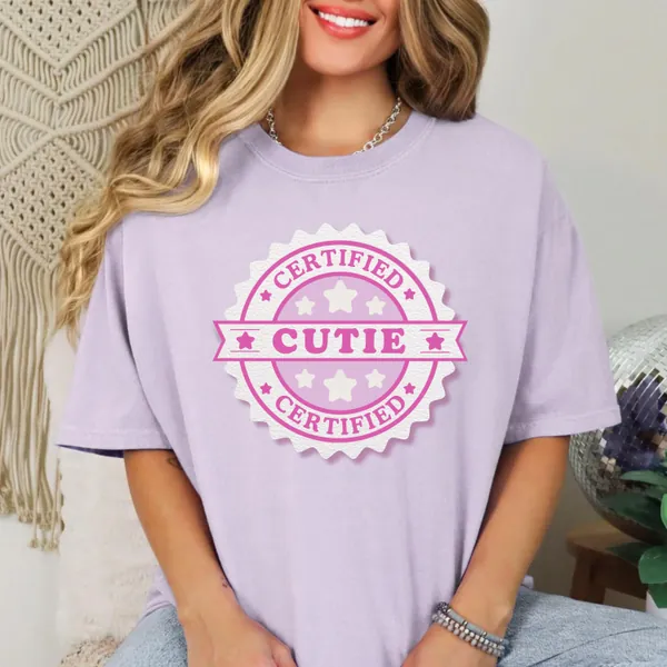 Certified Cutie T-shirt, Cutie Graphic Tee,  Funny Cute T-shirt, Funny Cutie Tshirt, Cutie Teen Tee, Cute Girly Tee