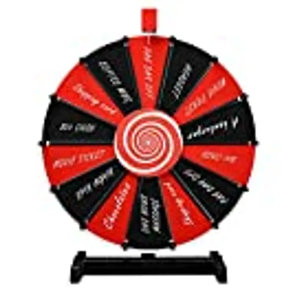 WinSpin 18 Inch Prize Wheel DIY Insertable Tabletop Spinning Wheel, 14 Slots Fortune Design Carnival Spin Game, DIY Series