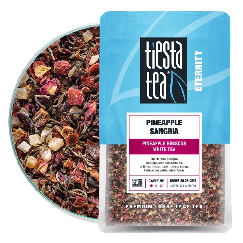 Tiesta Tea - Pineapple Sangria, Loose Leaf Pineapple Hibiscus White Tea, Low Caffeine, Hot & Iced Tea, 2 oz Pouch - 25 Cups, Natural Flavored, White Tea Loose Leaf - 2 Ounce (Pack of 1)