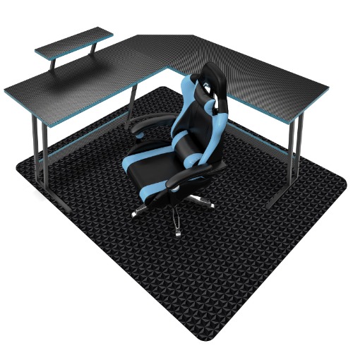 SALLOUS Chair Mat for Hard Floor, 63" x 51" Vinyl Gaming Chair Mat for Hard Surface, Multi-Purpose Hard Floor Protector Desk Chair Mat for Home Office, Updated Version (Black) - 63" x 51" Black