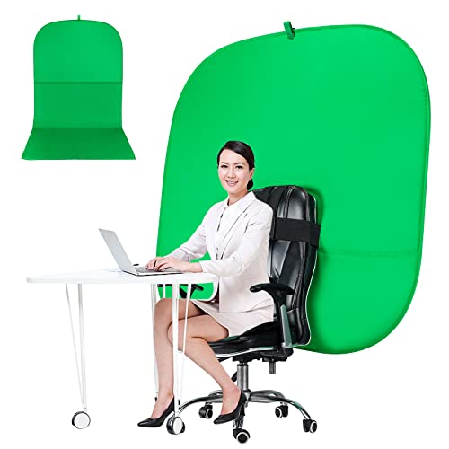 RGTBANWPN Green Screen Chair, 59in Portable Green Screen, 4.65ft Green Portable Background Screen Portable, Chroma Key Green for Video
