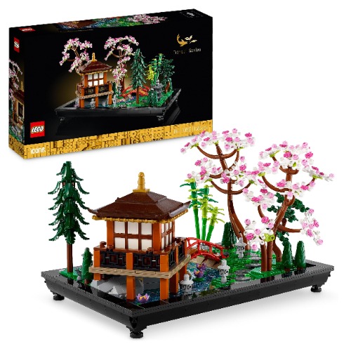 LEGO 10315 Icons Rustgevende tuin Japanse Set voor Volwassenen met Lotusbloemen, Aanpasbare Decoratie, Geïnspireerd door Japanse Tradities, Mindfulness Bouwpakket, Cadeau voor Vrouwen en Mannen