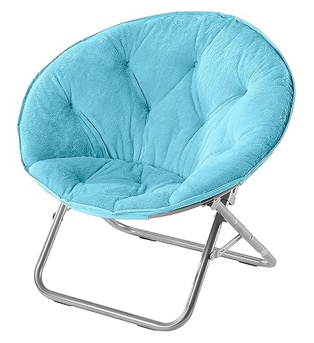 Urban Lifestyle Faux Fur Saucer Chair, Light Blue - Light Blue