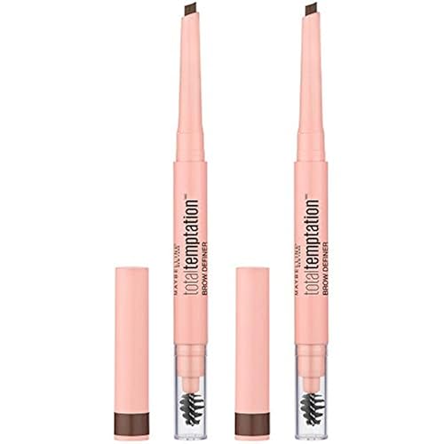 Maybelline Total Temptation Eyebrow Definer Pencil, Medium Brown, 2 Count - 310 MEDIUM BROWN - 2 Count (Pack of 1)