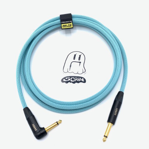 SORRY Straight to Right Angle Guitar / Instrument Cable - AQUA BLUE | 3ft