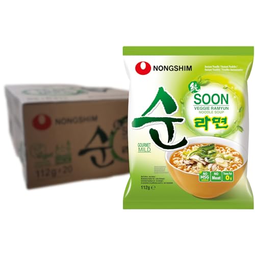 NONGSHIM - Instant Nudeln Soon Veggie - Multipack (20 X 112 GR) - 112 g (20er Pack) - Instant Nudeln