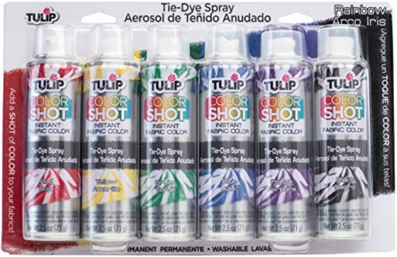 Tulip ColorShot Instant Fabric Color Batiksprays, Regenbogenfarben, mehrfarbig, 71 g, 6 Stück