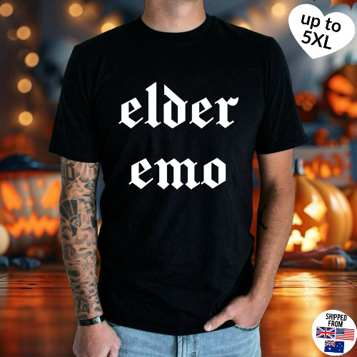 Elder Emo Softstyle T-Shirt, gothic, Halloween, up to 5XL - XL / Black