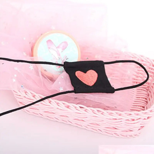 Menhera Inspired Eyepatch with Hand Embroidered Heart - Black