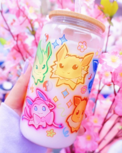 Eeveelution Glass Can 16oz | Clear